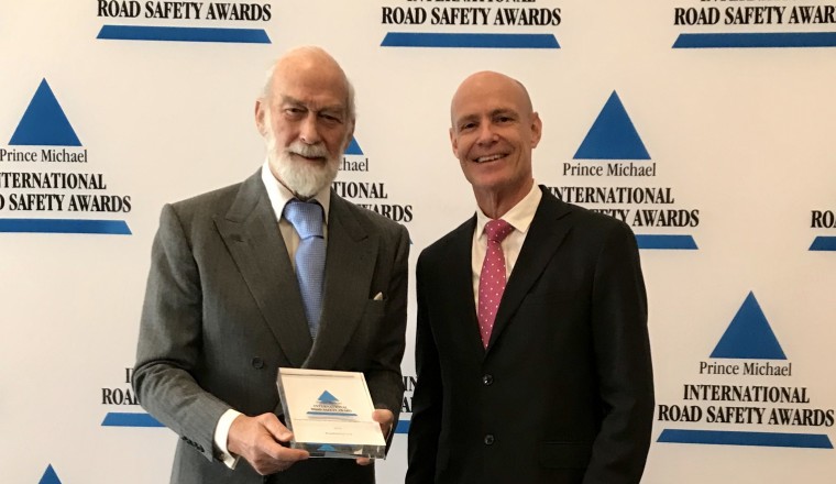 His Royal Highness Prince Michael of Kent awards RoadSafetyUAE the Prince Michael International Road Safety Award