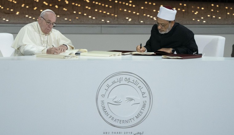 Pope Francis and Grand Imam of Al Azhar Sign Historic Abu Dhabi Declaration for World Peace and Living Together