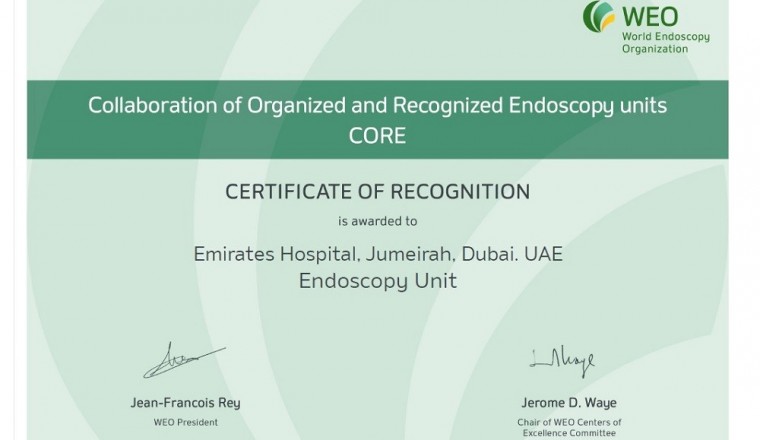 Emirates Hospital- Jumeirah, among five hospitals in the region to receive CORE certification