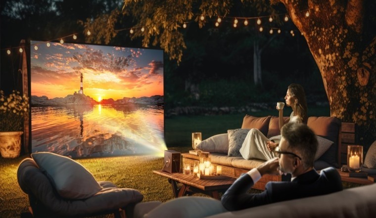 استمتعوا بمشاهدة الأفلام السينمائية في الهواء الطلق مع جهاز العرض المحمول CineBeam Q من "إل جي"